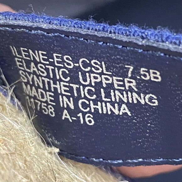 Lauren Ralph Lauren Ilene Wedge Espadrille Sandal Size 7.5B Blue Green Straps - Picture 9 of 10